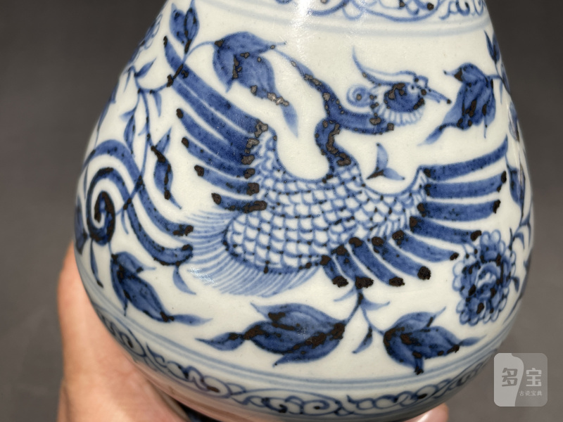 元 青花凤纹玉壶春瓶 - 图7